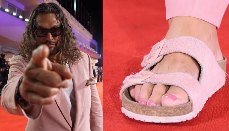 Джейсон Момоа показал в Венеции педикюр и розовый лак